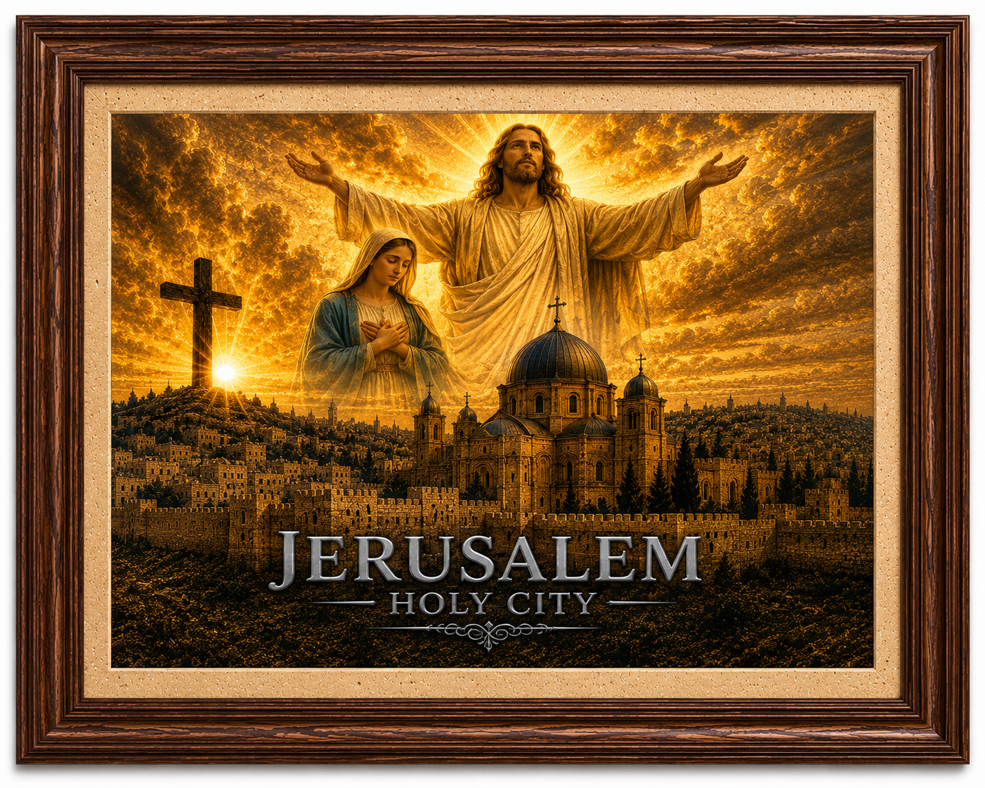 Jesus, Mary & Cross – Jerusalem Holy City