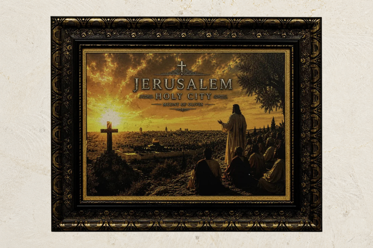 Jesus & His Disciples – Mount of Olives, Jerusalem Holy City