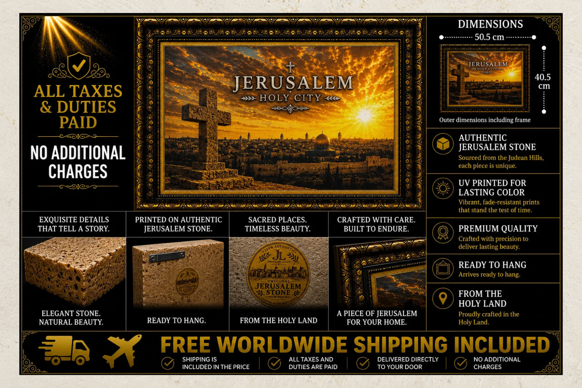 Jerusalem Holy City - Cross at Sunset