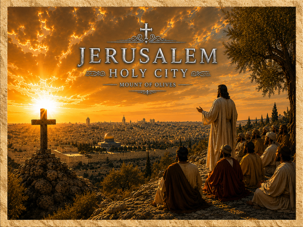Jesus & His Disciples – Mount of Olives, Jerusalem Holy City