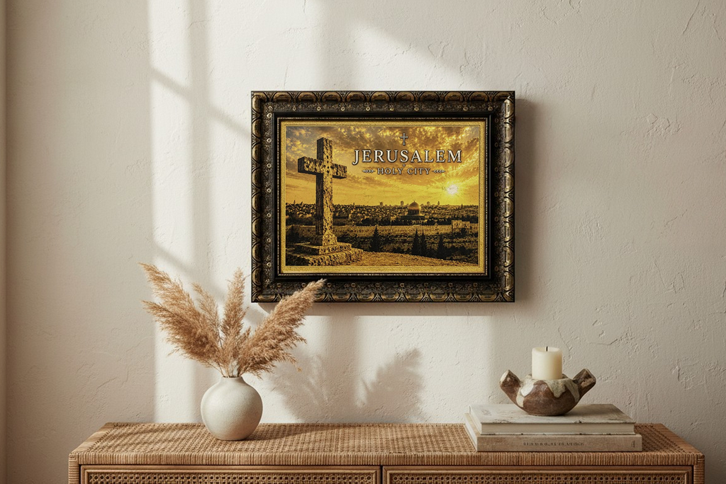 Jerusalem Holy City - Cross at Sunset