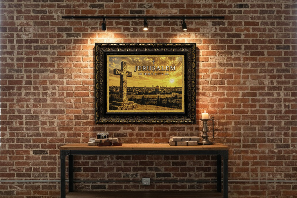 Jerusalem Holy City - Cross at Sunset