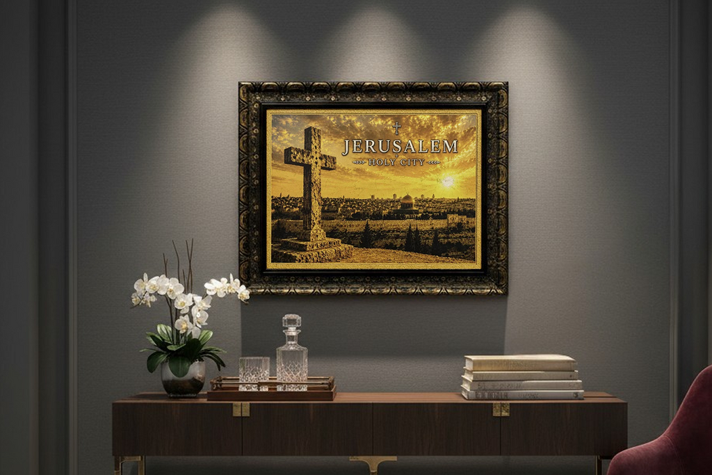 Jerusalem Holy City - Cross at Sunset