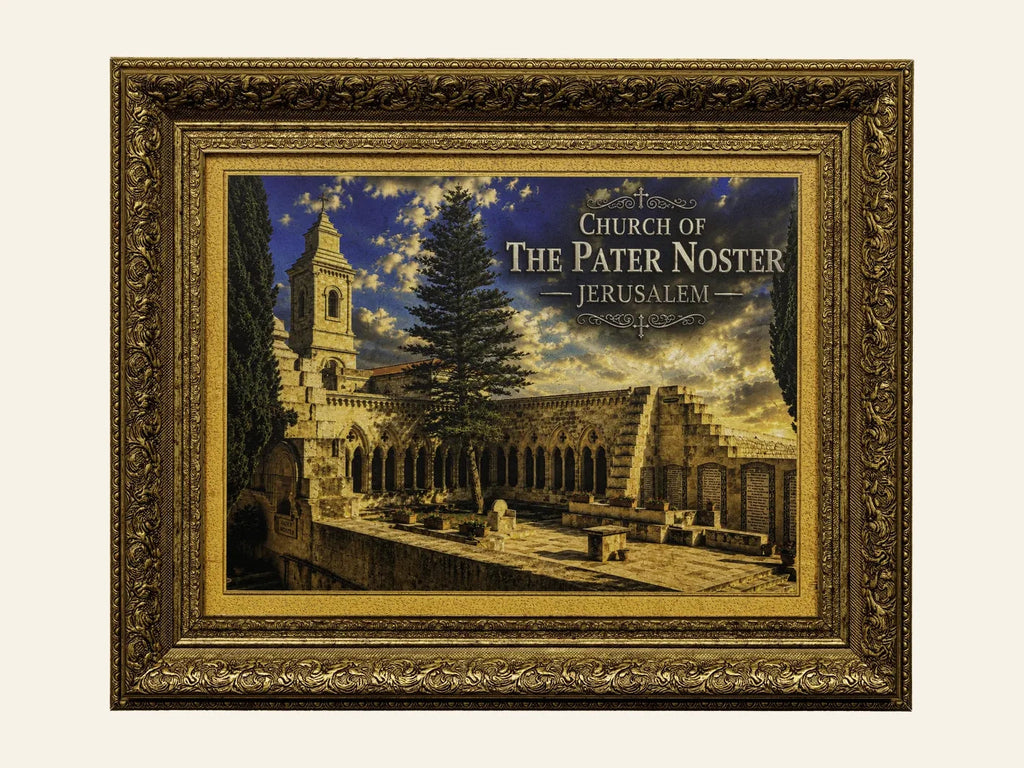 Church of the Pater Noster – Jerusalem Stone Wall Art - framed Jerusalem stone wall art