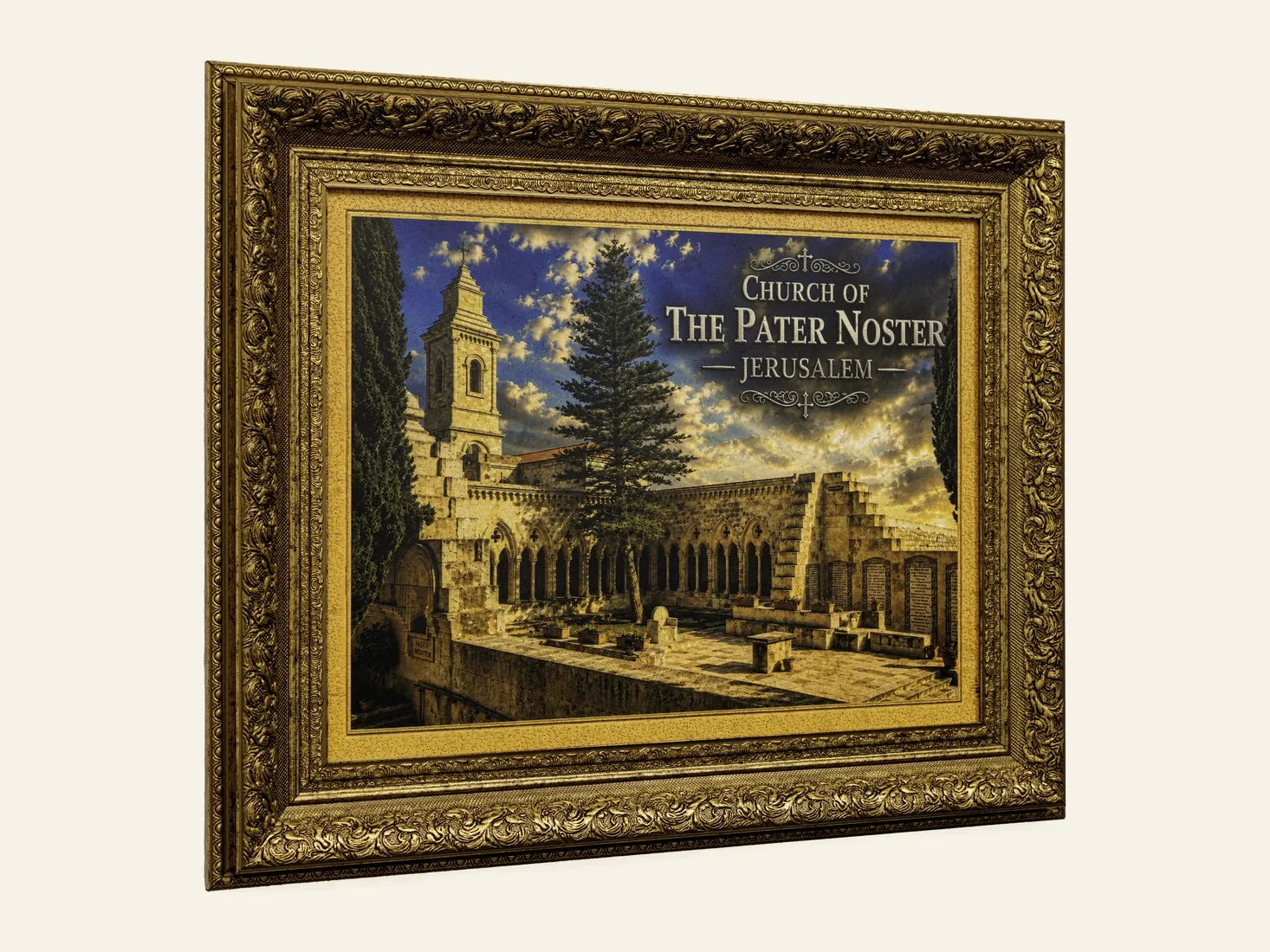 Church of the Pater Noster – Jerusalem Stone Wall Art - side view