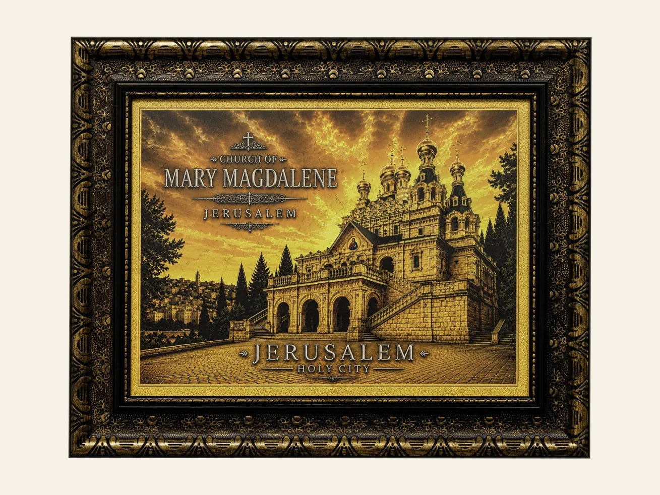 Church of Mary Magdalene – Jerusalem Holy City - framed Jerusalem stone wall art