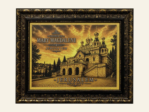 Church of Mary Magdalene – Jerusalem Holy City - framed Jerusalem stone wall art