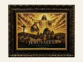 Jesus, Mary   Cross – Jerusalem Holy City - framed Jerusalem stone wall art