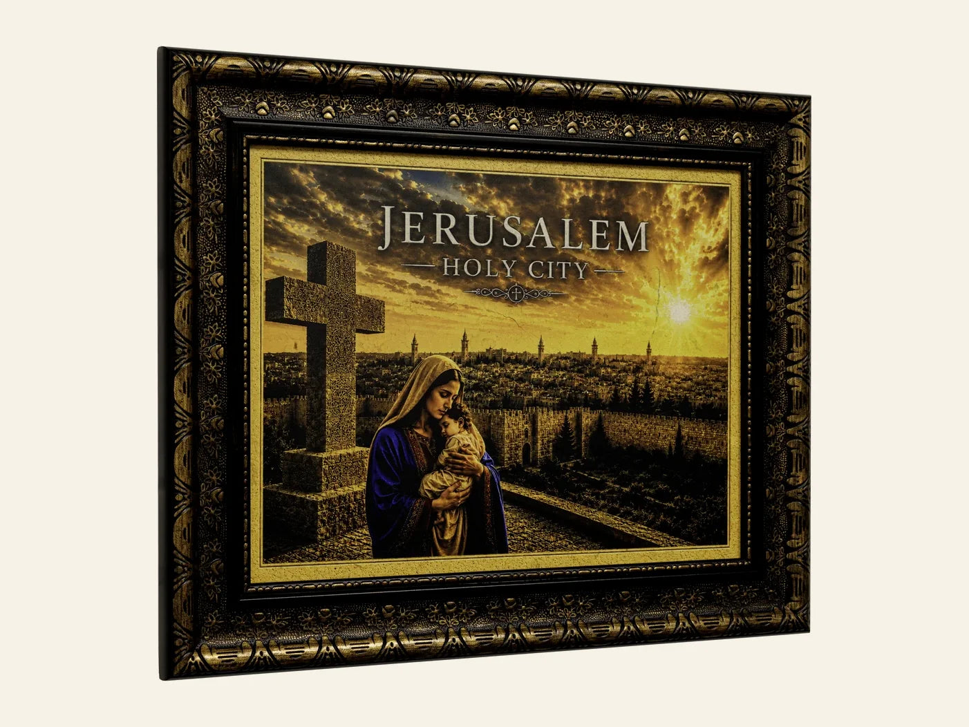 Mary   Child Jesus – Jerusalem Holy City - side view