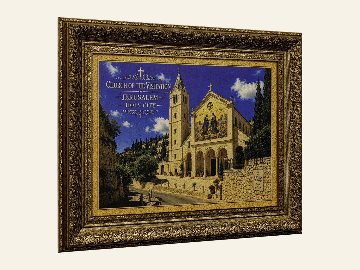 Church of the Visitation – Jerusalem Stone Wall Art - side view