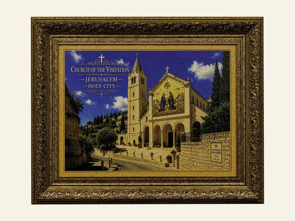 Church of the Visitation – Jerusalem Stone Wall Art - framed Jerusalem stone wall art