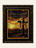 Jerusalem Holy City – Cross - framed Jerusalem stone wall art
