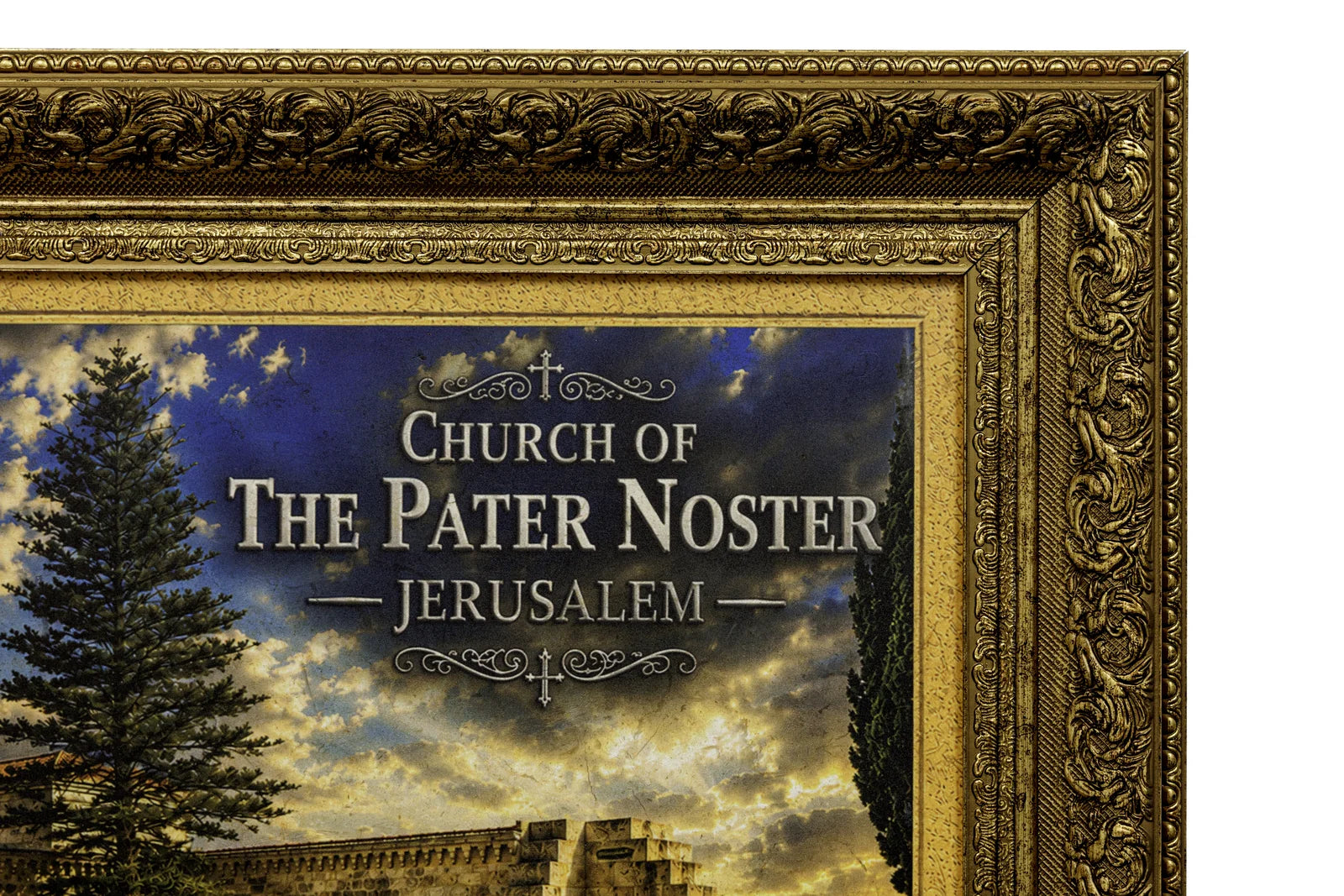Church of the Pater Noster – Jerusalem Stone Wall Art - frame detail