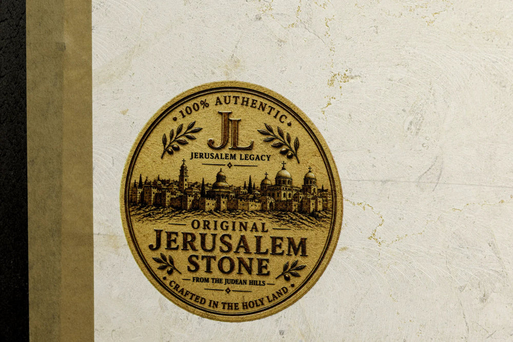 Original Jerusalem Stone seal on the back - authenticity guarantee