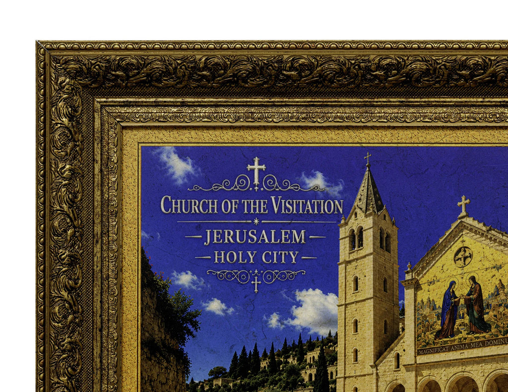 Church of the Visitation – Jerusalem Stone Wall Art - frame detail