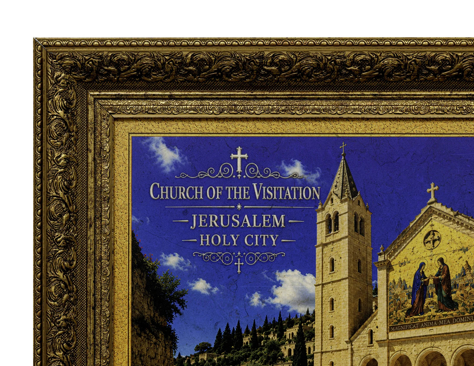 Church of the Visitation – Jerusalem Stone Wall Art - frame detail