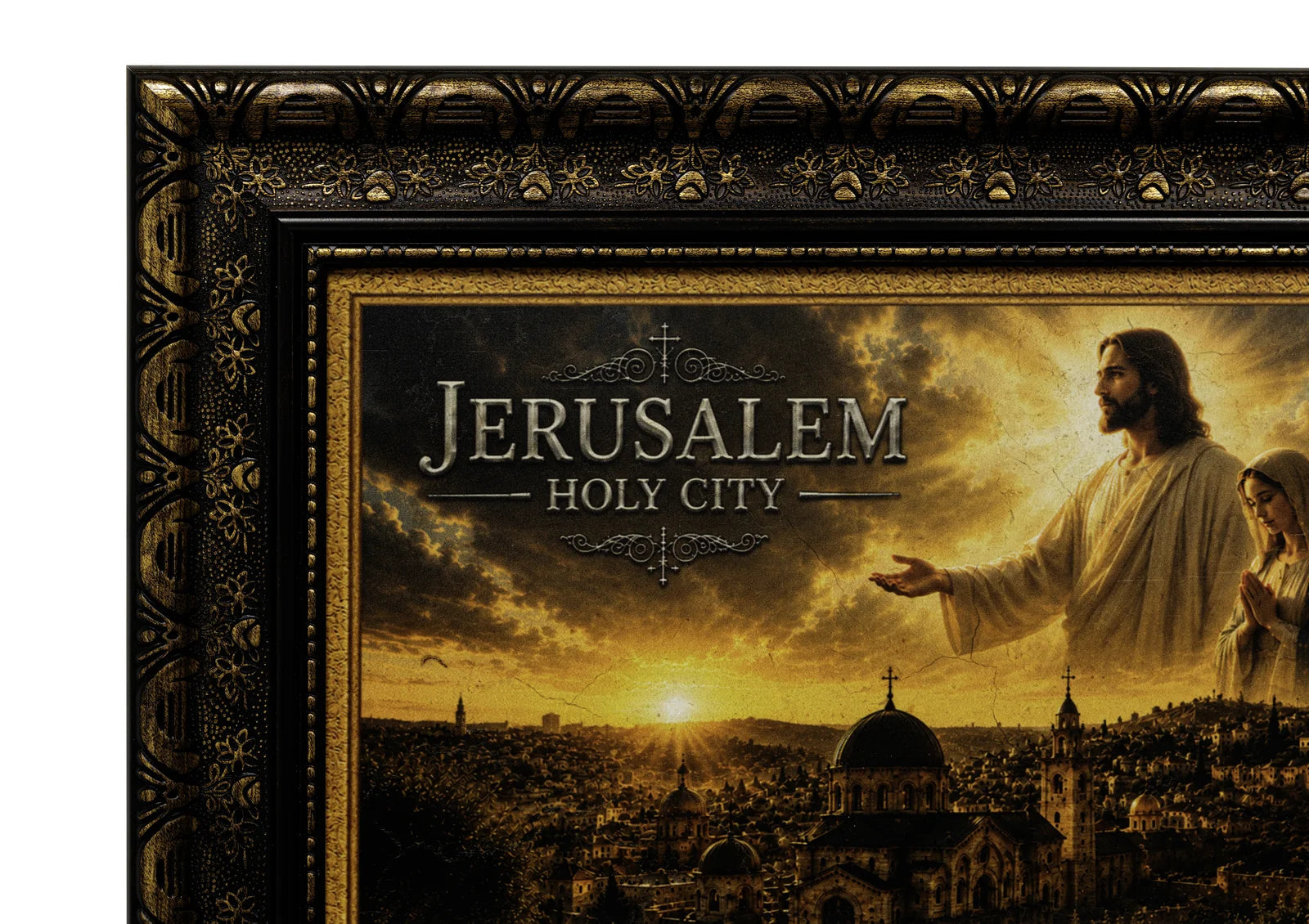 Jerusalem Holy City – Jesus   Mary Wall Art - frame detail