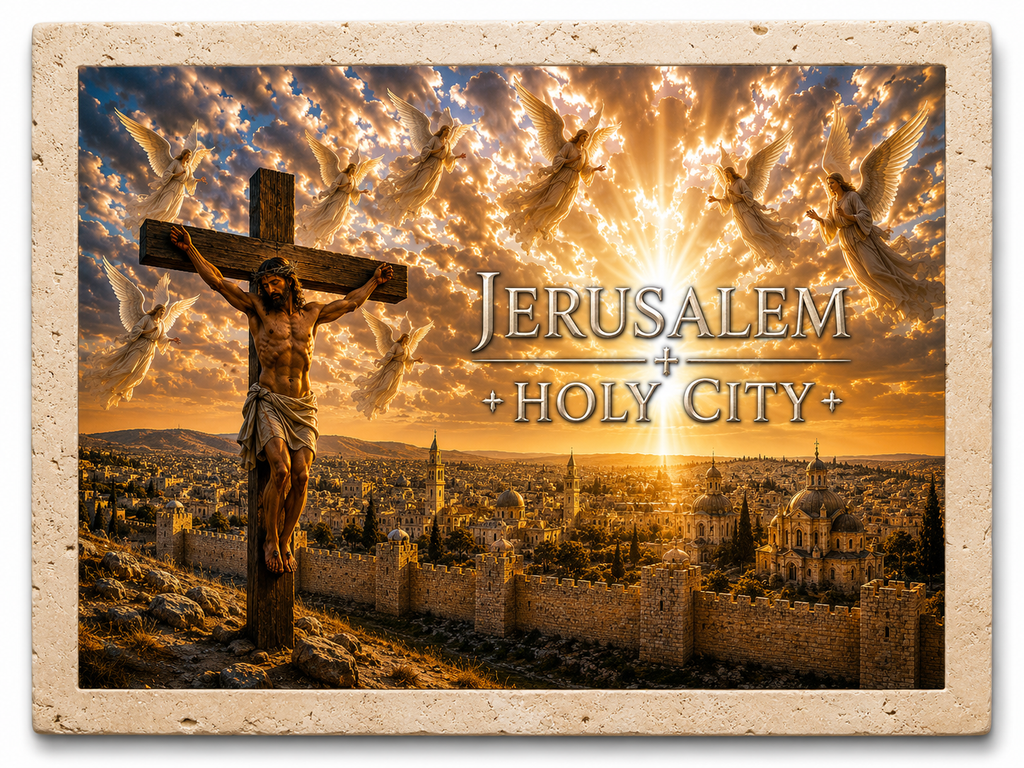 Crucifixion over the Holy City