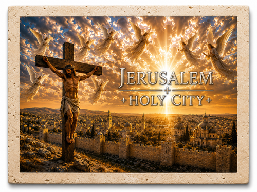 Crucifixion over the Holy City